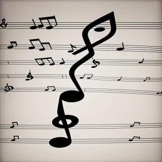 music notes no background