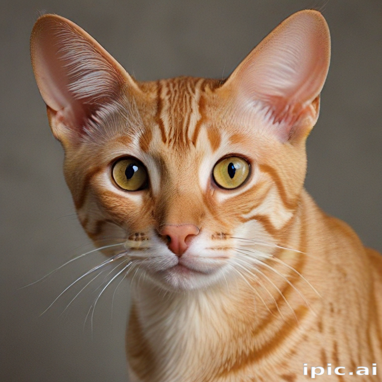A Striking Portrait of an Orange Tabby Cat with Captivating Eyes.