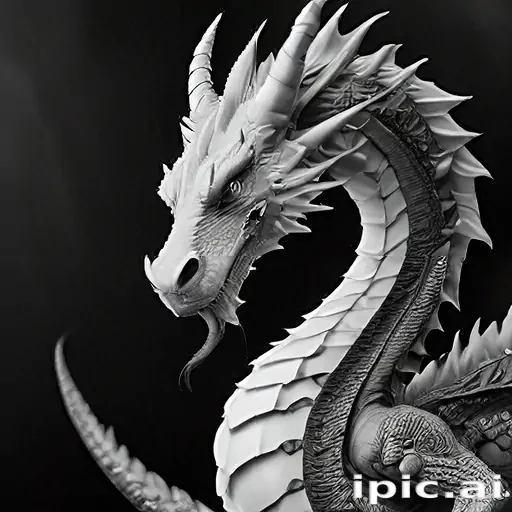 dragon black and white