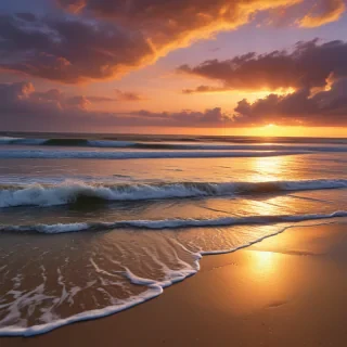 sun set on beach