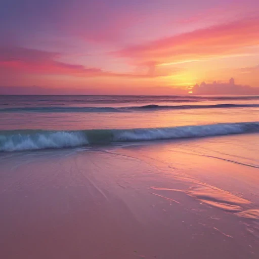 pink beach sunset