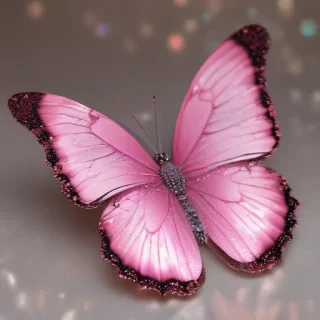 glitter pink butterfly wallpaper
