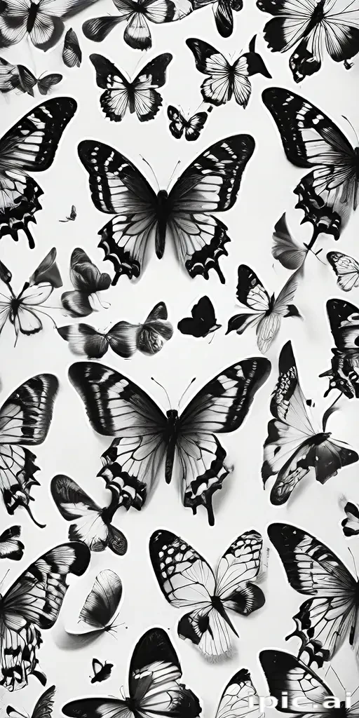 black and white butterfly wallpaper