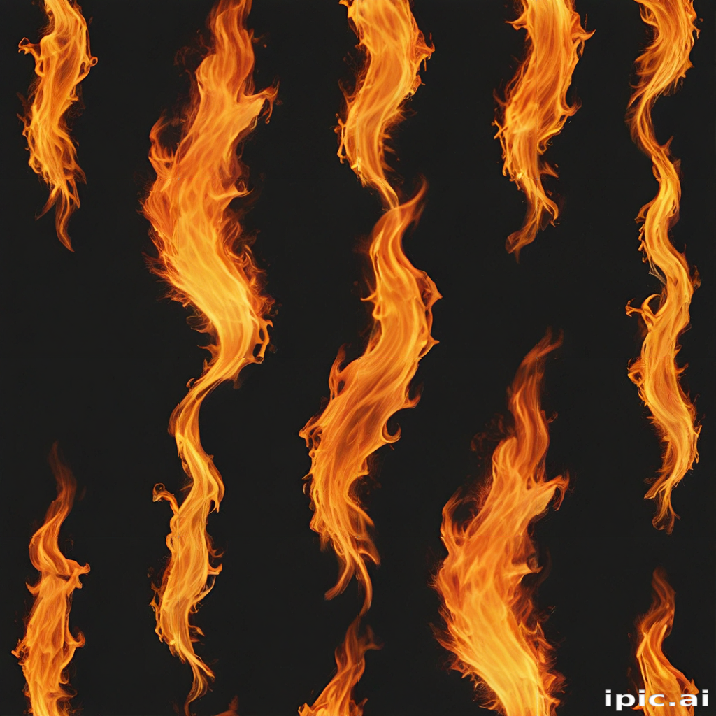 Dynamic Flames Dancing Elegantly Against a Dark Background in Stunning ...