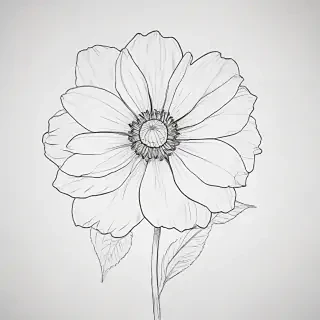 simple flower line art