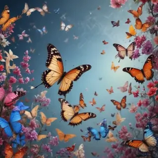 background with butterflies