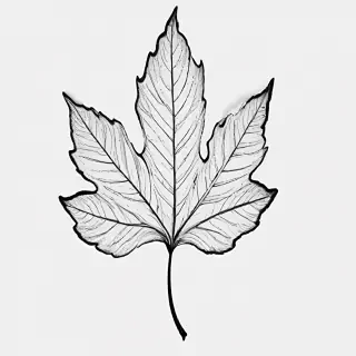 clipart leaf black and white
