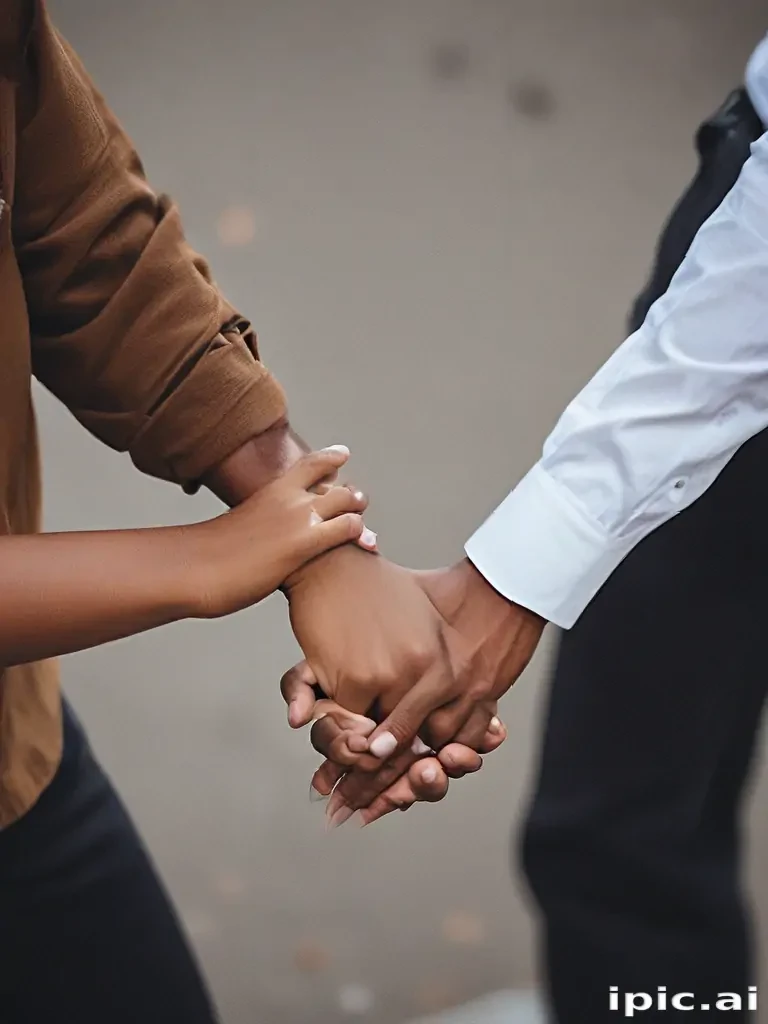 black couple holding hands