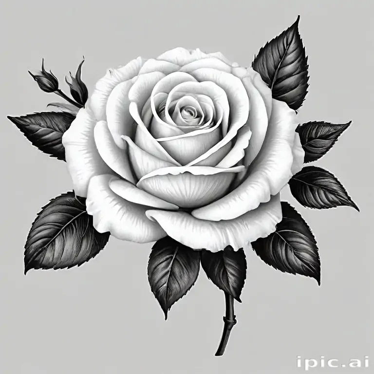 rose clip art black and white