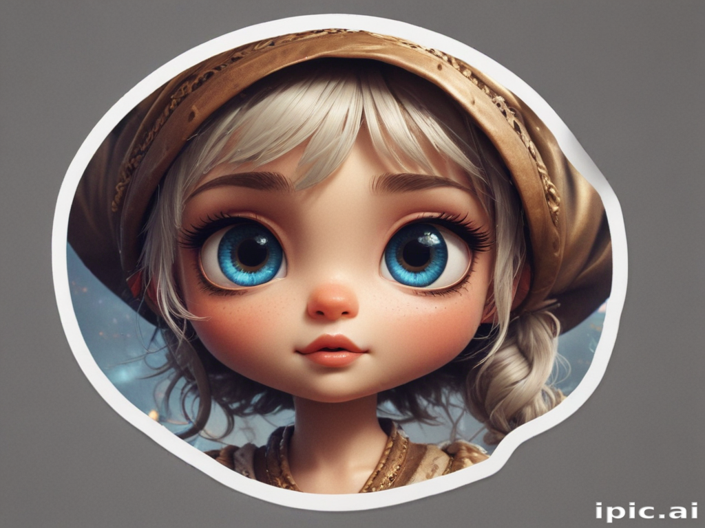Whimsical Portrait of a Young Girl with Enchanting Blue Eyes