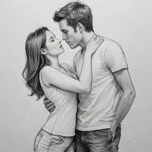 couple drawing poses