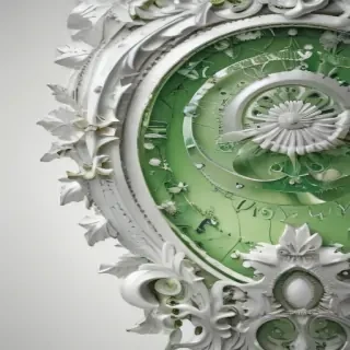 green white background