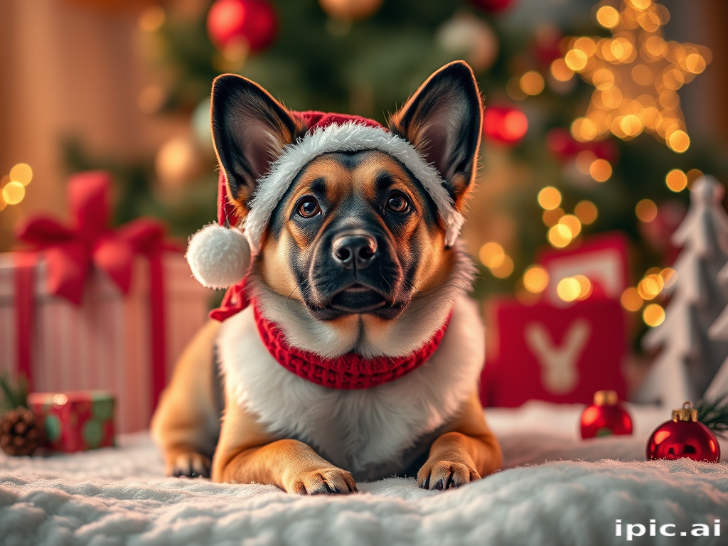 christmas dog wallpaper