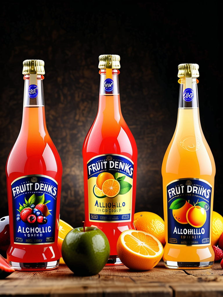 fruit alcoholic drinks in bottles