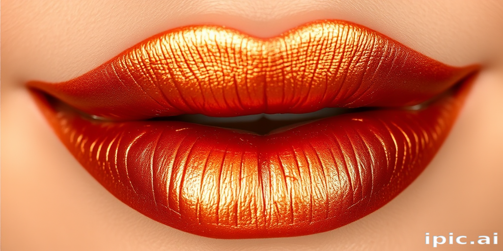 Metallic bronze lips titled "Sunlit Copper" offer a warm, metallic finish with subtle shimmer, perfect for autumn-inspired makeup and earthy color palettes