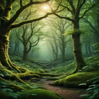 beautiful magical forest background