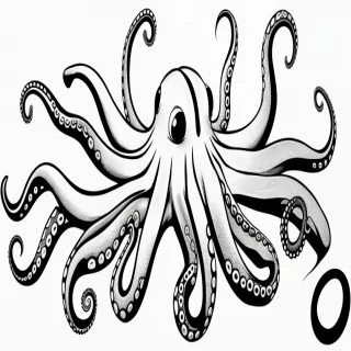 octopus clip art black and white