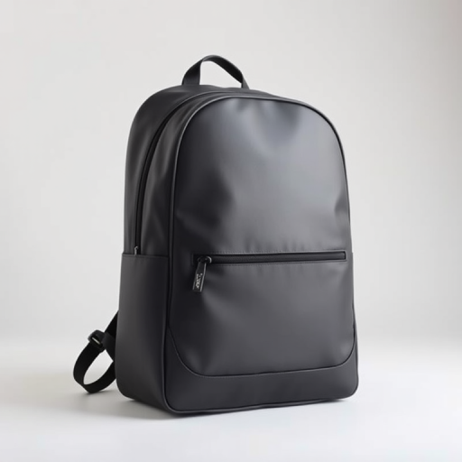 Create a high-resolution image of a minimalist backpack with a sleek design and clean lines, using a digital camera with a 50mm lens, aperture set to f/2.8, ISO 100, in a well-lit studio environment with soft diffused lighting.