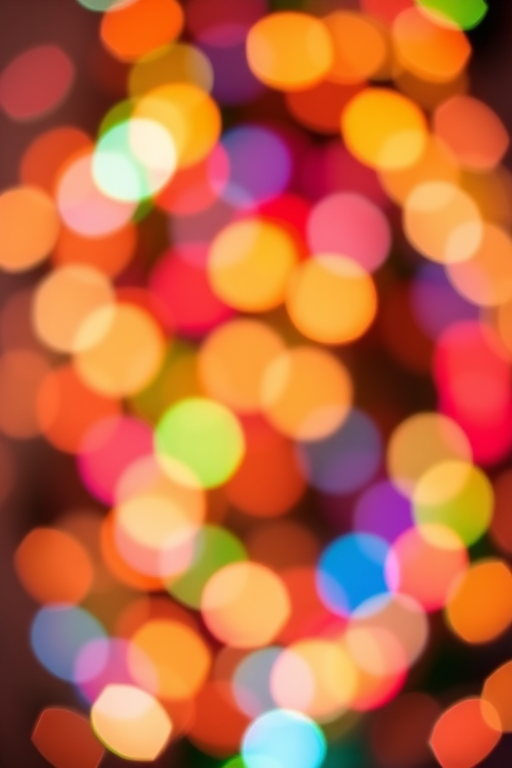 Generate an image of a softly blurred background filled with colorful, out-of-focus lights resembling a festive atmosphere. The lights should be in various shades of warm and cool colors, creating a bokeh effect that evokes a cozy and cheerful ambiance.