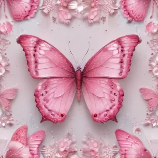 glitter pink butterfly wallpaper