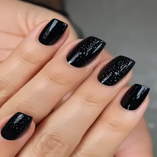 black with glitter
