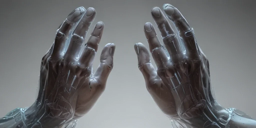 transparent praying hands