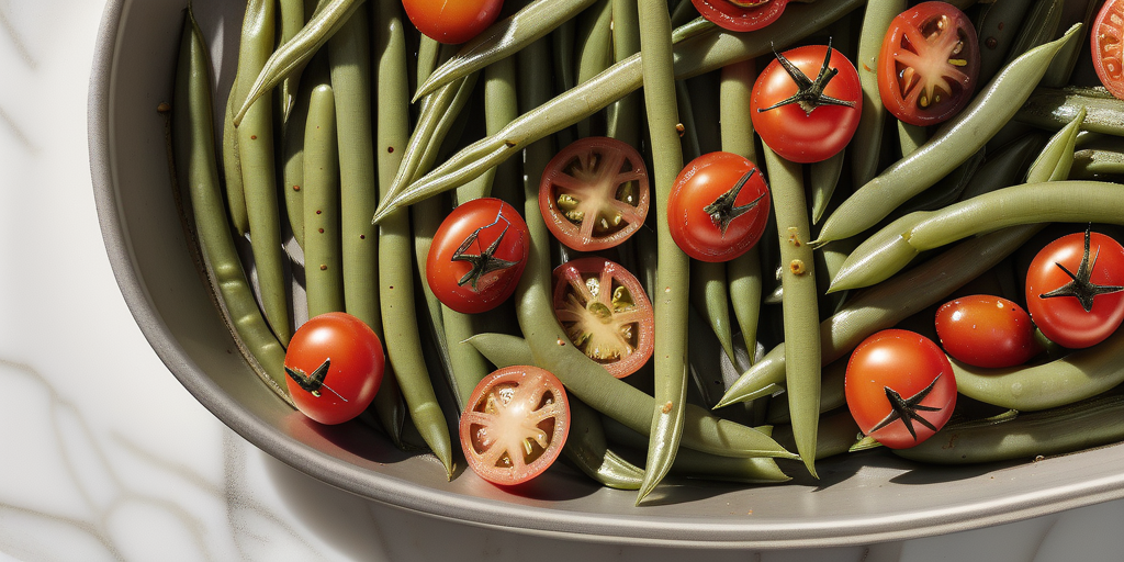 roasted green beans and tomatoes