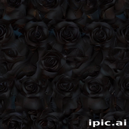 An Elegant Arrangement of Deep Black Roses Creating a Mysterious Atmosphere