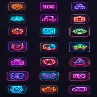 neon app icons