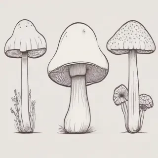 mushroom line art
