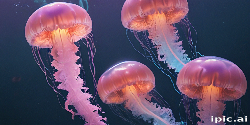 Mesmerizing Jellyfish Gliding Gracefully Through the Deep Ocean Waters