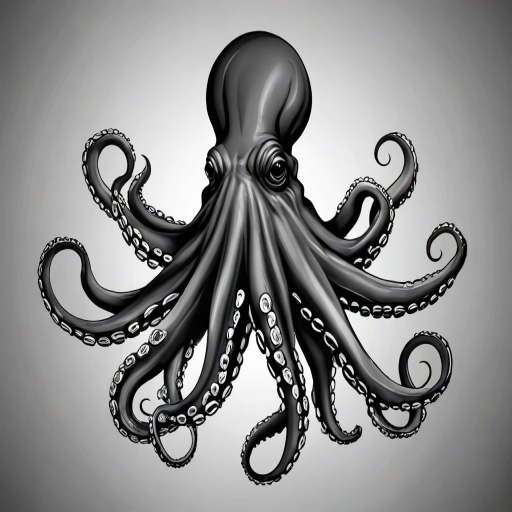 octopus clip art black and white