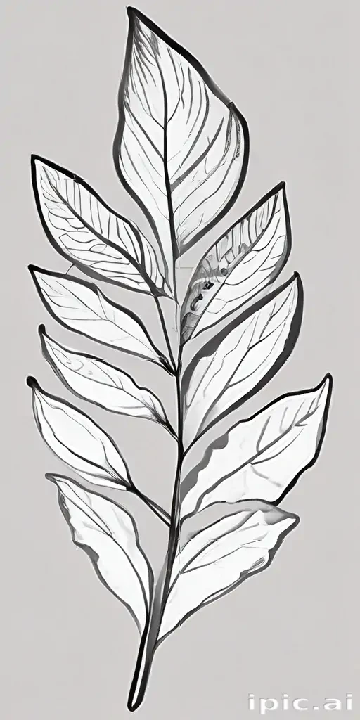black and white leaf clip art