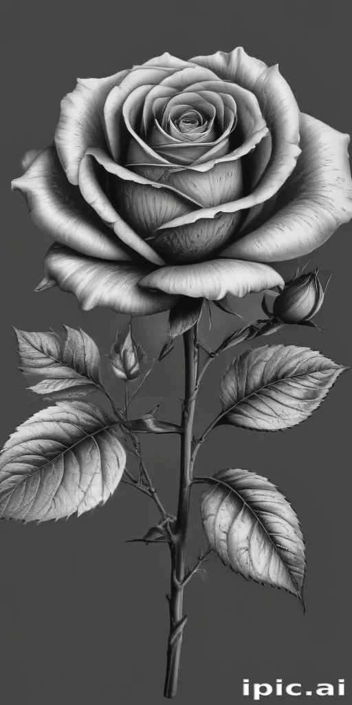 rose clip art black and white