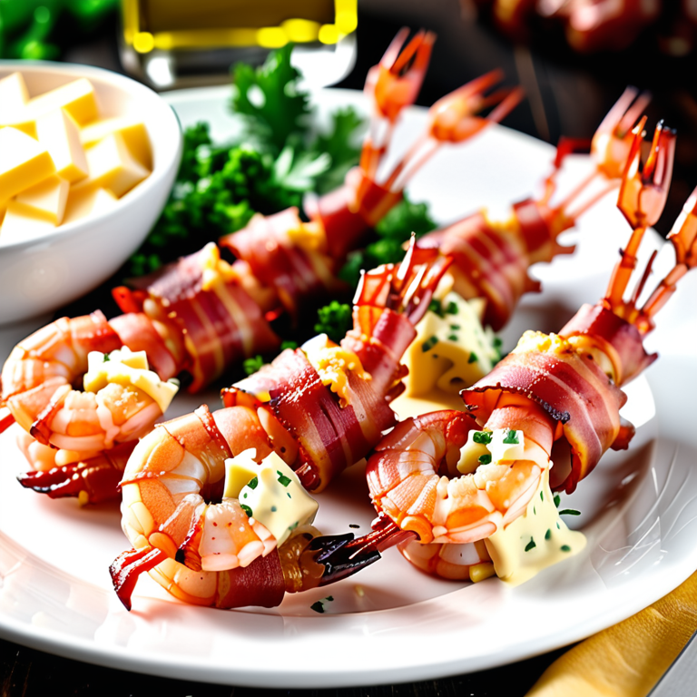 bacon wrapped shrimp with cheese