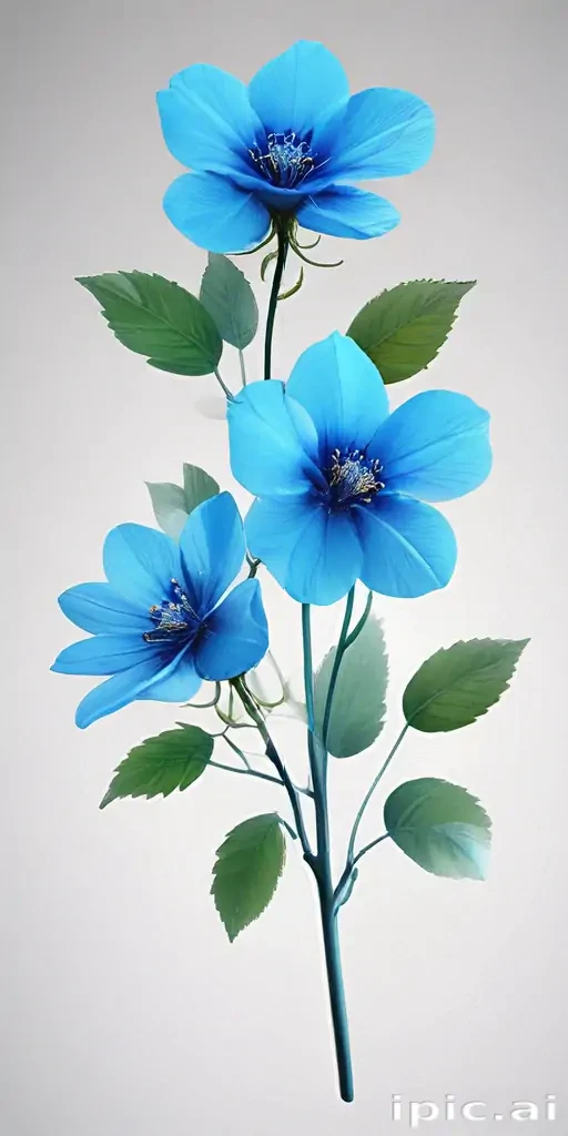 transparent blue flowers