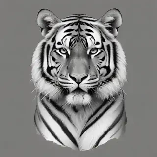 tiger clipart black and white