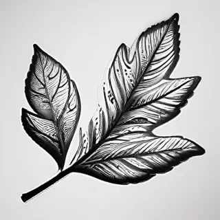 leaves clip art black and white
