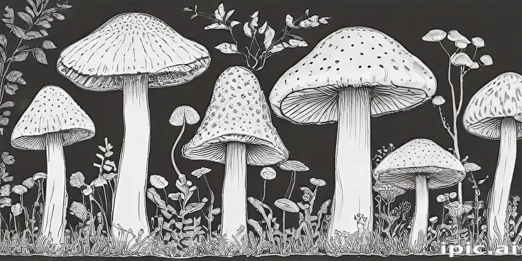 mushroom line art