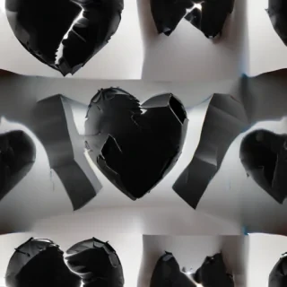 broken black heart