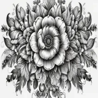 flower clipart black and white