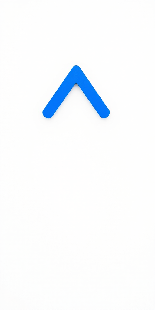 Create an image of a blue curved arrow, centered on a white background, using a DSLR camera with a focus of 50mm, aperture set to f/2.8, ISO 100, and natural lighting for enhanced clarity and color vibrancy.