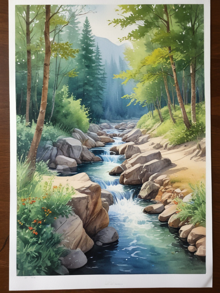 watercolor cute painting scenery