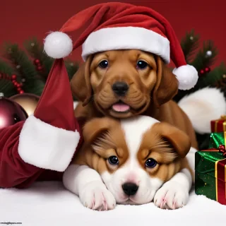 christmas puppy wallpaper backgrounds