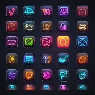 neon app icons