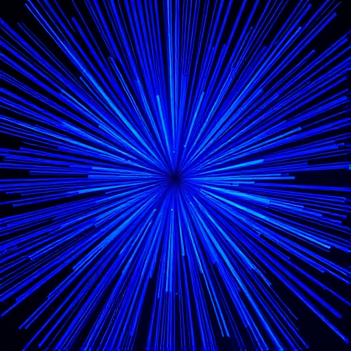 Create a vibrant radial burst pattern in shades of blue, using a DSLR camera at f/8 aperture, ISO 100, 24mm lens, shot from a central perspective in high definition.