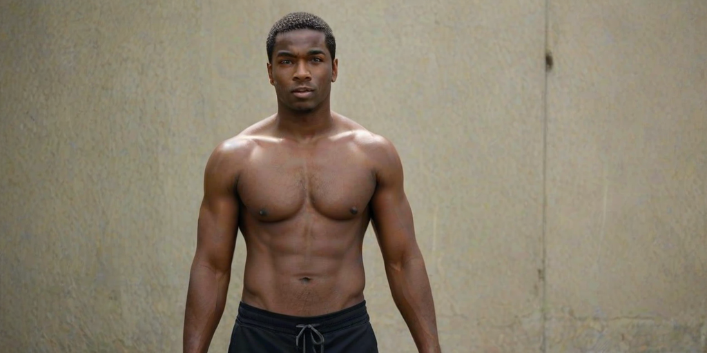 black shirtless man