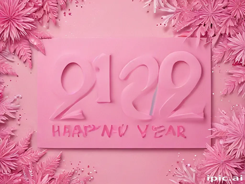 pink happy new year 2024