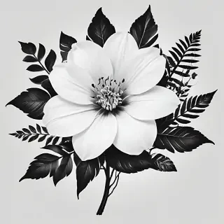 flower png black and white