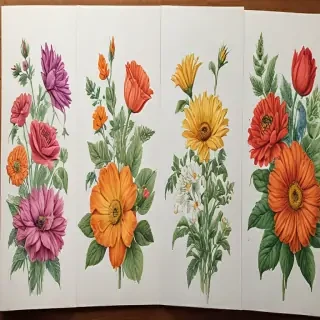 colored drawings of flowers